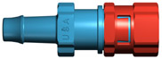 Female rotating barbed shut-off coupling